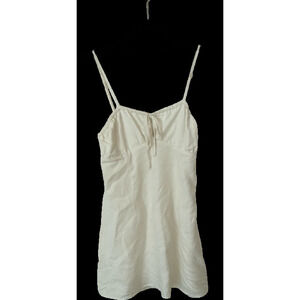 White linen slip dress (lined) Size S
